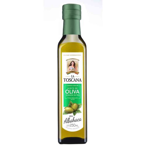 Aceite De Oliva Extra Virgen Con Albahaca La Toscana 250 Ml