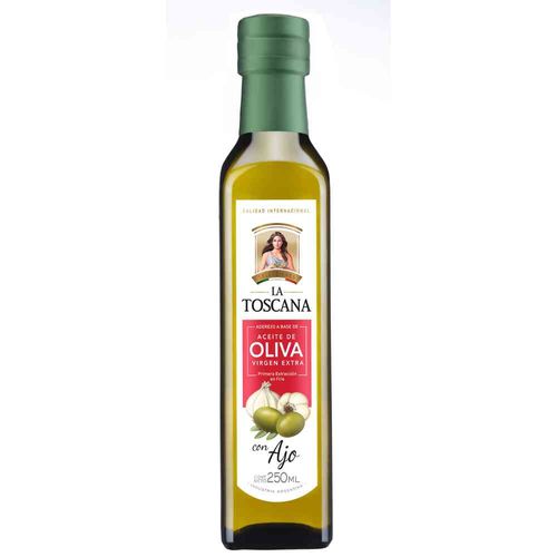 Aceite De Oliva La Toscana Extra Virgen Con Ajo 250 Ml