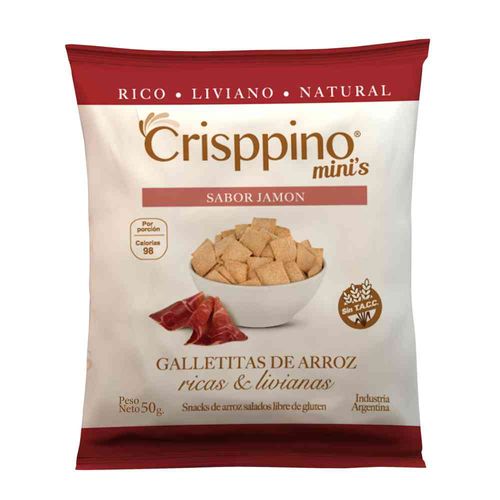 Galletitas Snack Mini Jamón Crisppino 50 Gr