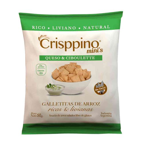Galletitas Snack Mini Crema Y Ciboulette Crisppino 50 Gr