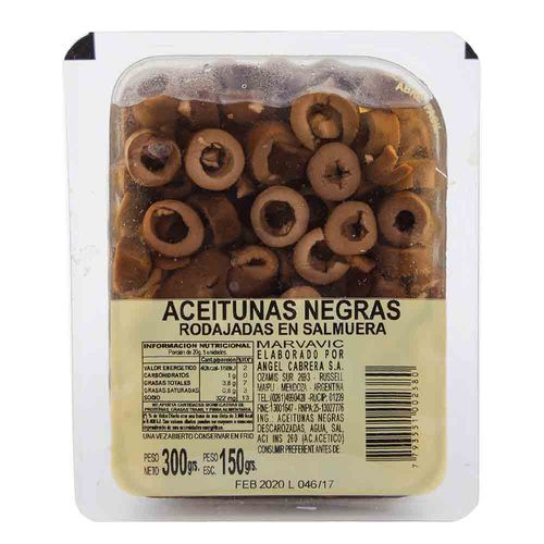 Aceitunas Negras Marvavic En Rodajas 140 Gr