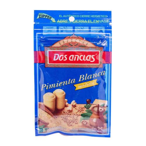 Pimienta Blanca Dos Anclas Molida 25 Gr