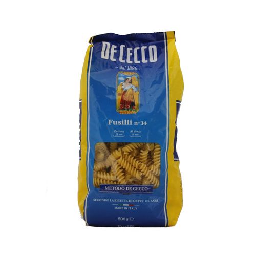 Fideos Fusilli De Cecco 500 Gr