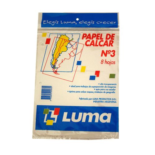 Repuesto Nº3 Papel De Calcar Luma 8 Hojas