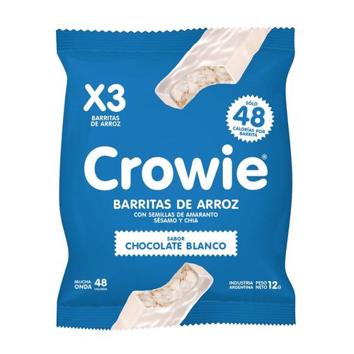Barrita De Arroz Chocolate Blanco Crowie 3 U