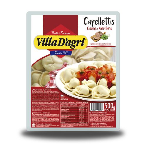 Capellettis Con Carne Y Verdura Villa D´a Gr 500 Gr