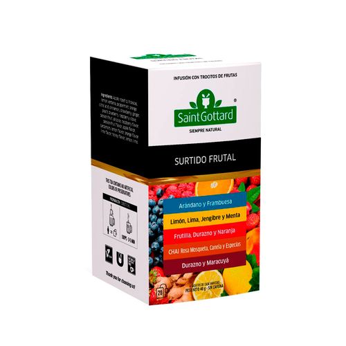 Té Surtido Frutal Saint Gottard 20 Saquitos