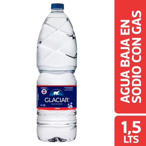 Agua Baja En Sodio Glaciar Con Gas 1.5 L