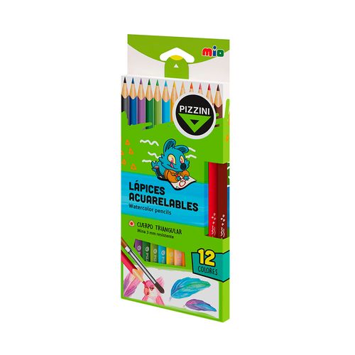 Lapices Colorear Acuarelables X12 Pizzini Bic