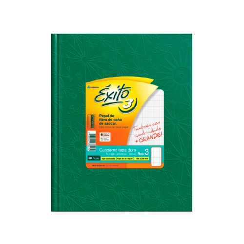 Cuaderno N°3 éxito Forrado Verde 48 Hojas