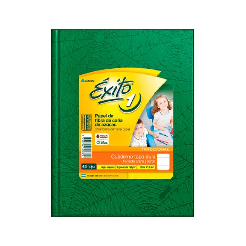 Cuaderno Rayado éxito Araña Verde 48 Hojas