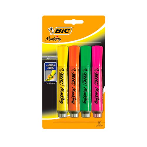 Resaltador X 4 Colores Bic Pizzini