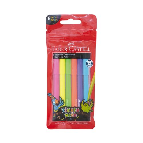 Marcador Fiesta 45 Neón Est Zip X 6Un Faber Castell