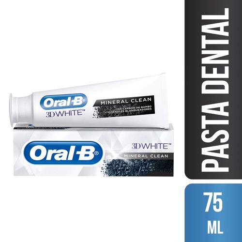 Pasta Dental Oral-b 3d White Mineral Clean Con Flúor 75 Ml