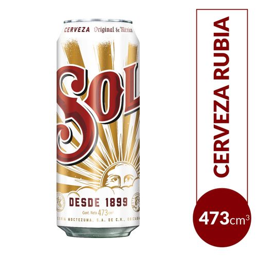 Cerveza Sol Rubia 473 Ml