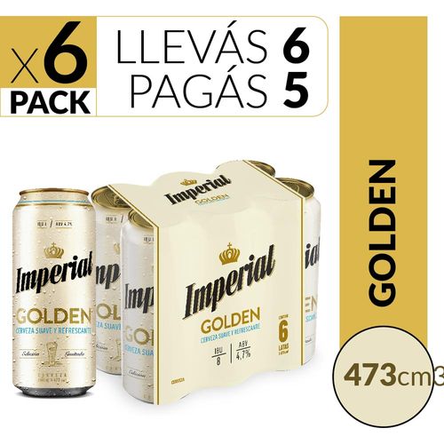 Cerveza Imperial Golden 473cc Sixpack