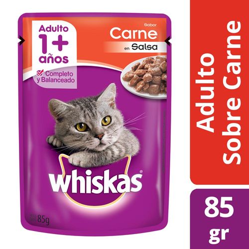 Alimento Para Gatos Whiskas Pasta Carne 85 Gr