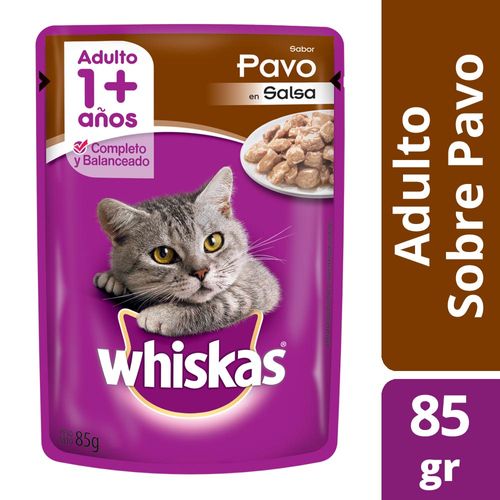 Alimento Para Gatos Whiskas Pasta Pavo 85 Gr