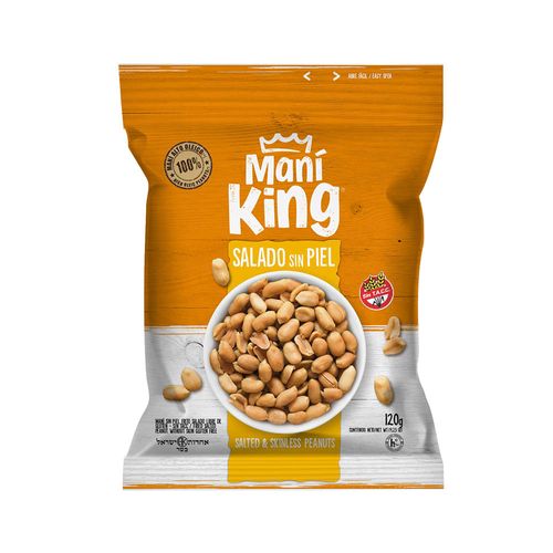 Mani Frito Salado Sin Piel Mani King X120 Gr