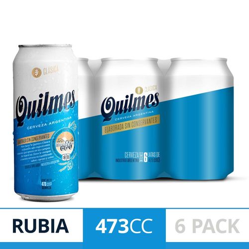 Cerveza Quilmes Clásica Lata 473mlx6