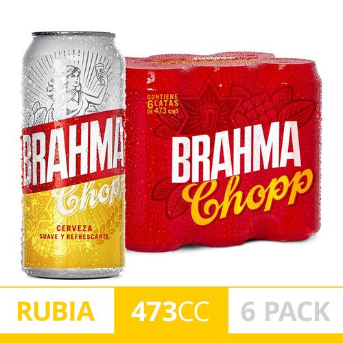 Cerveza Brahma Chopp Lata 473mlx6