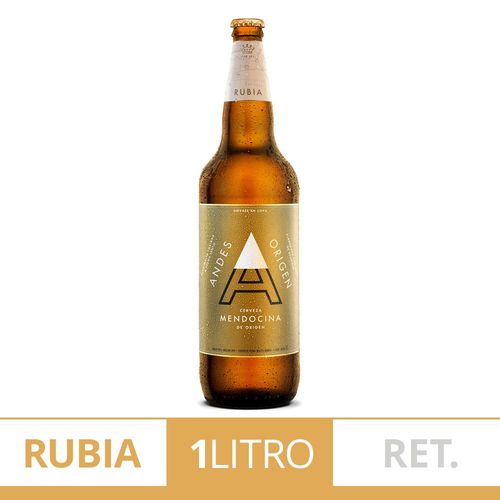 Cerveza Andes Origen Rubia Retornable 1 L