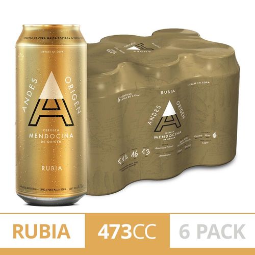 Cerveza Andes Origen Rubia 473 Ml X 6 Un