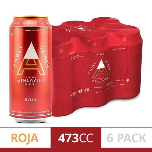 Cerveza Andes Roja 473 Cc Six Pack