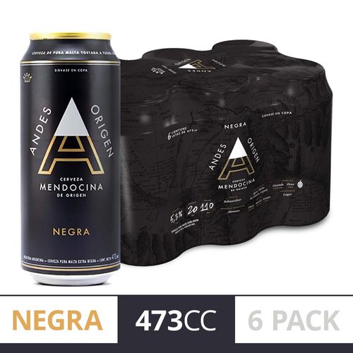 Cerveza Andes Origen Negra 473 Ml X 6 Un