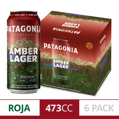 Cerveza Patagonia Amber Lager 473 Ml X 6 Un
