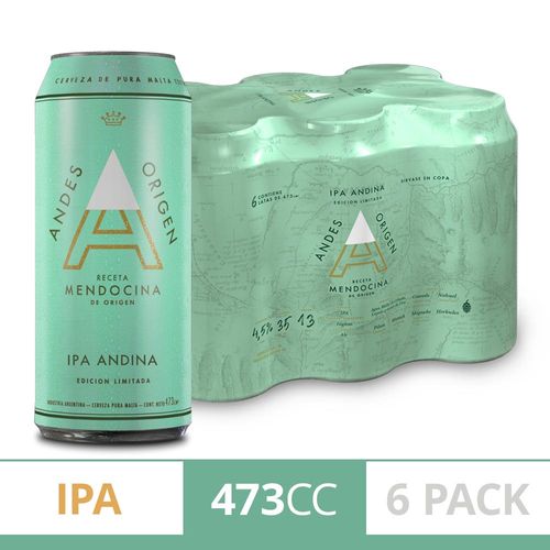 Cerveza Andes Origen Ipa Andina 473 Ml X 6 Un