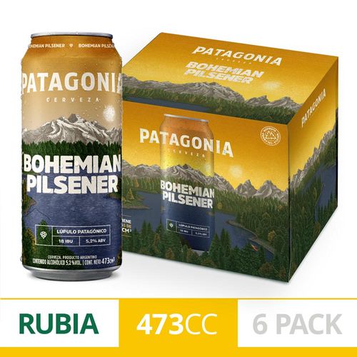 Cerveza Patagonia Bohemian 473cc 6un