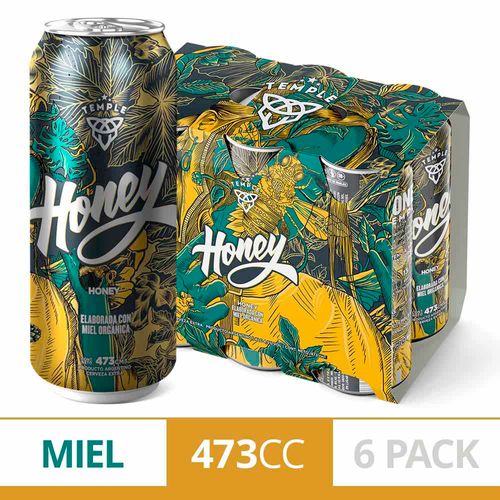 Cerveza Temple Honey 473 Ml X 6 Un
