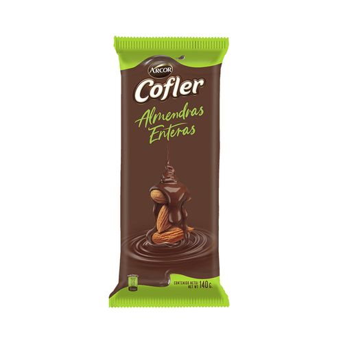 Tableta Chocolate De Leche Y Almendras Cofler 140 Gr