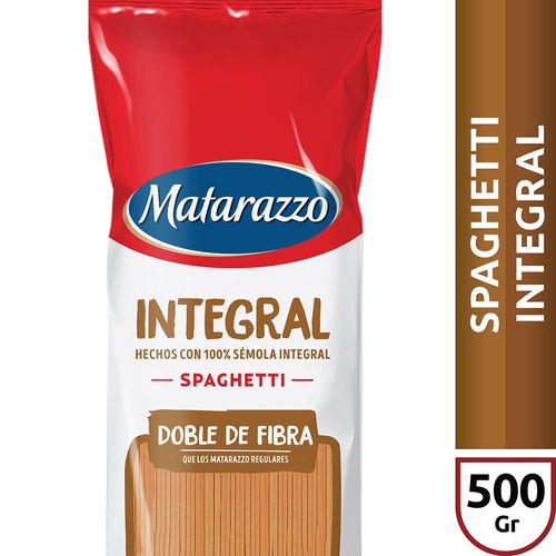 Fideos Spaghetti Integral Matarazzo X500 Gr