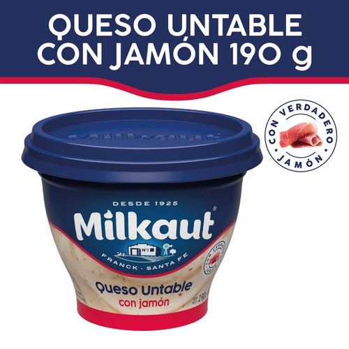Queso Untable Milkaut Jamon Pote 190 Gr