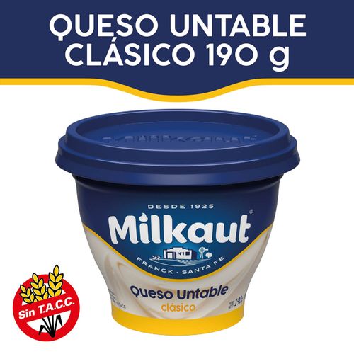 Queso Untable Milkaut Clasico Pote 190 Gr