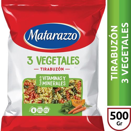 Fideos Tirabuz¢n 3 Vegetales Matarazzo X500 Gr