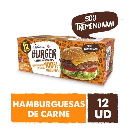 Hamburguesas De Carne 996 Grs X 12 Un Cuisine & Co