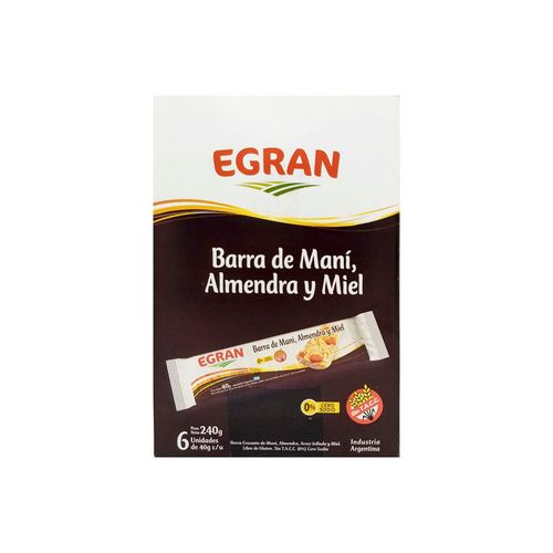 Barra Crocante Mani Y Almendras Egran 240 Gr