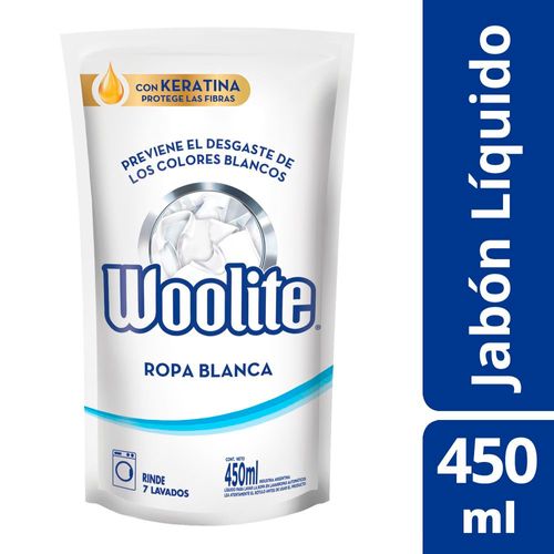 Woolite Jabón Líquido Para Ropa Extra Blanca En Máquina Repuesto 450ml