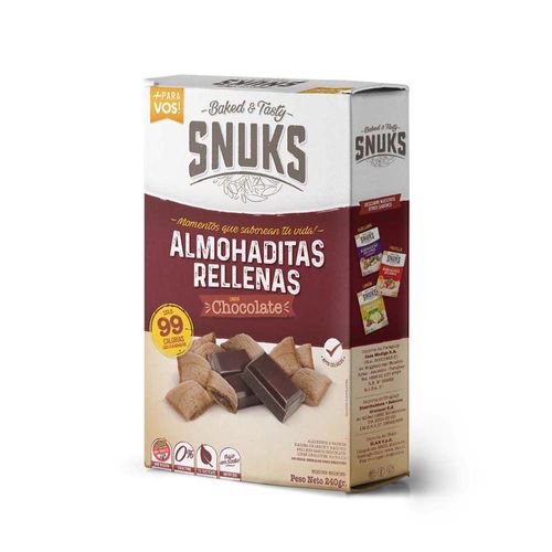 Almohaditas Rellenas Chocolate Snuks 240 Gr