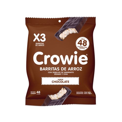 Barrita De Arroz Chocolate Negro Crowie 3 U