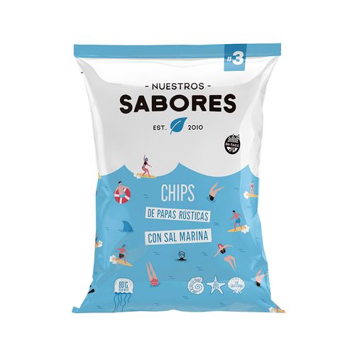 Chips De Papas Con Sal Marina Nuestros Sabores 800 Gr