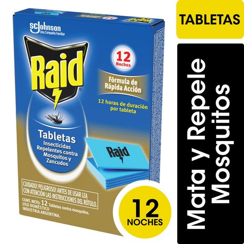 Insecticida Raid Mosquitos Tabletas Repuesto 12un