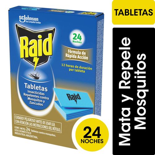 Insecticida Raid Mosquitos Tabletas Repuesto 24un
