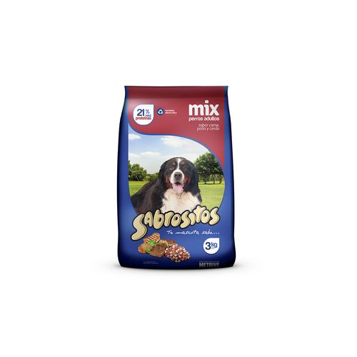 Alimento Sabrositos Perros Mix Carne, Pollo Y Cerdo 3kg