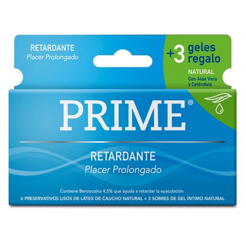 Preservativo Prime Retardante Gel Natural X6