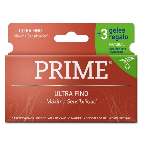 Preservativo Prime Ultra Fino  Gel Natural X6