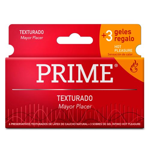 Preservativo Prime Texturado  Gel Hot X6